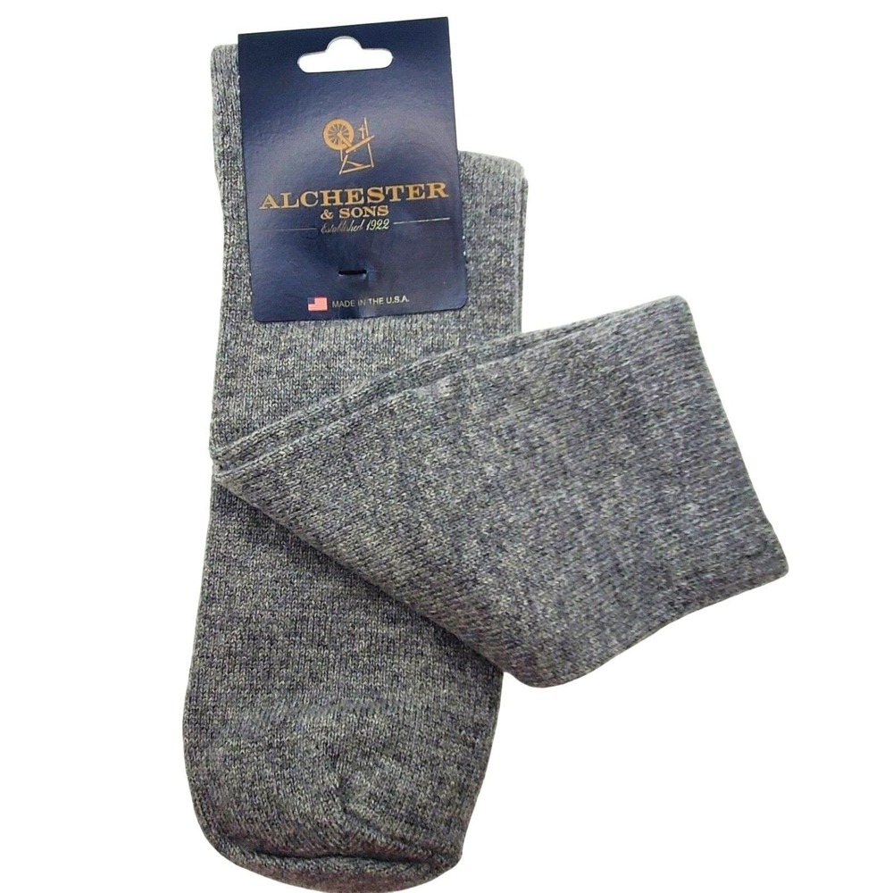 Light Grey Cashmere Crew Socks Mens Large Alchester Pietro Warm Cozy Dress NEW